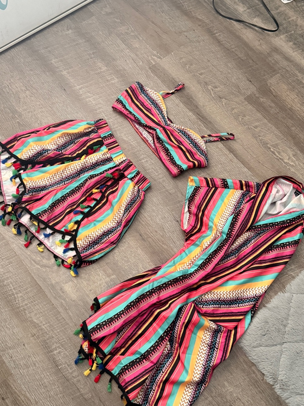 Women’s Striped Multicolor 3 Piece Vacation Set - Picture 6 of 9